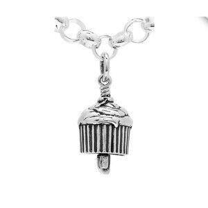 The Bell Collection Sterling Silver Cupcake & Spatula Charm Bell New